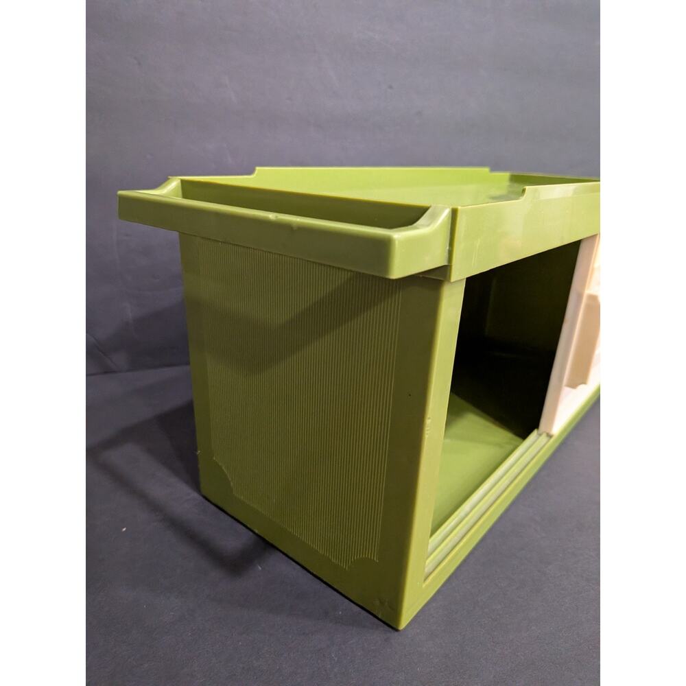 Storage Cabinet Kitchen Bathroom Retro 1960s 1970s Green Plastic Wall Hanging - Picture 10 of 15